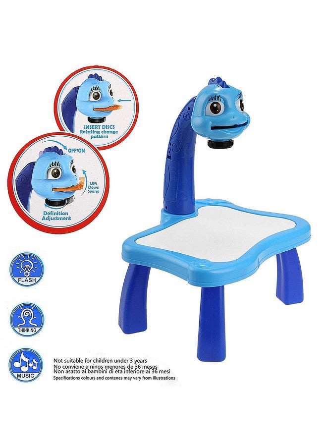 plutofit Painting Toy Fun Learning Desk Set with 3 Lantern Slides with 24 Patterns, 1 Drawing Book and 12 Colorful Pens Drawing Projector Painting Desk Table  - Image 3
