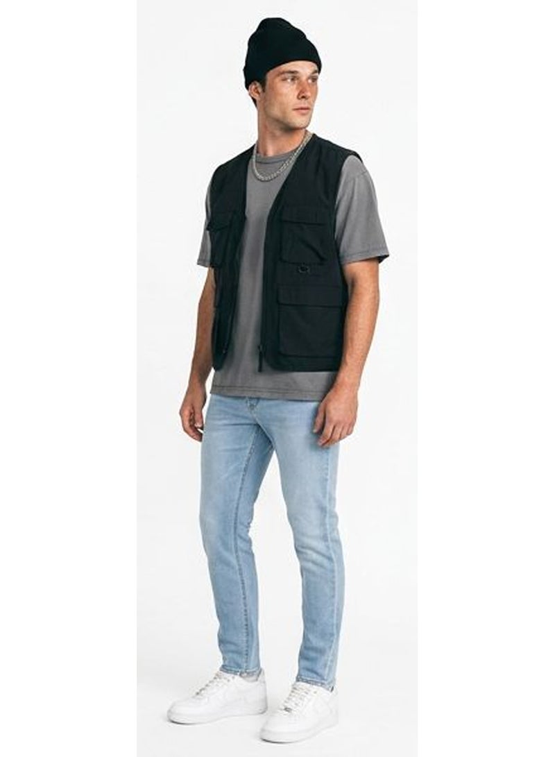 RAVIN Men's Light Wash Slim Fit Denim Jeans - Image 4