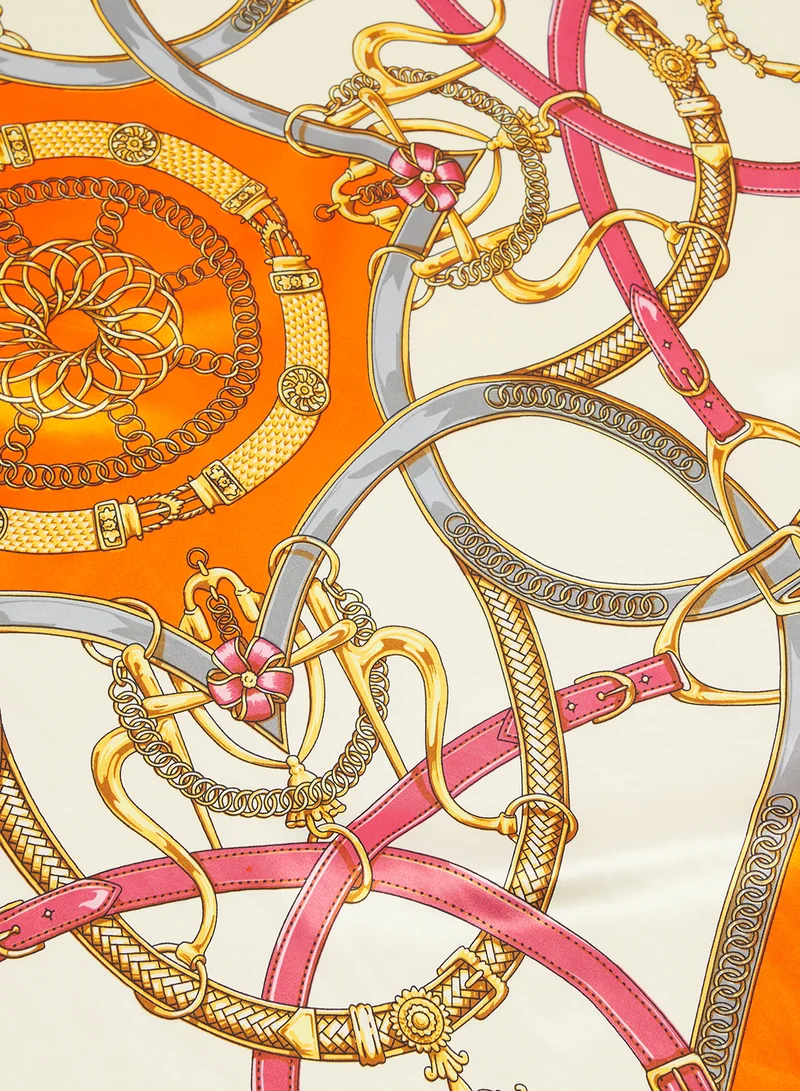 Ginger Silk Printed Summer Scarf