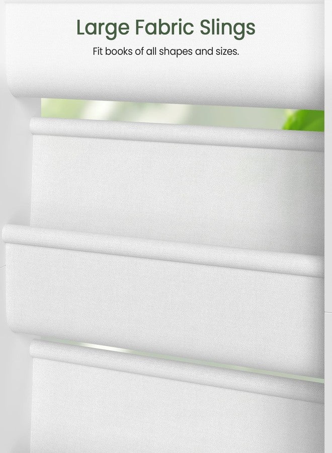CHOEZON Wall Mounted Kids Bookshelf, 4 Tier Fabric Book Shelf for Kids Rooms, Bookshelf Organizer for Nursery, Classroom, Door Behind, Holds Books, Toys, White MCW40WB - Image 5