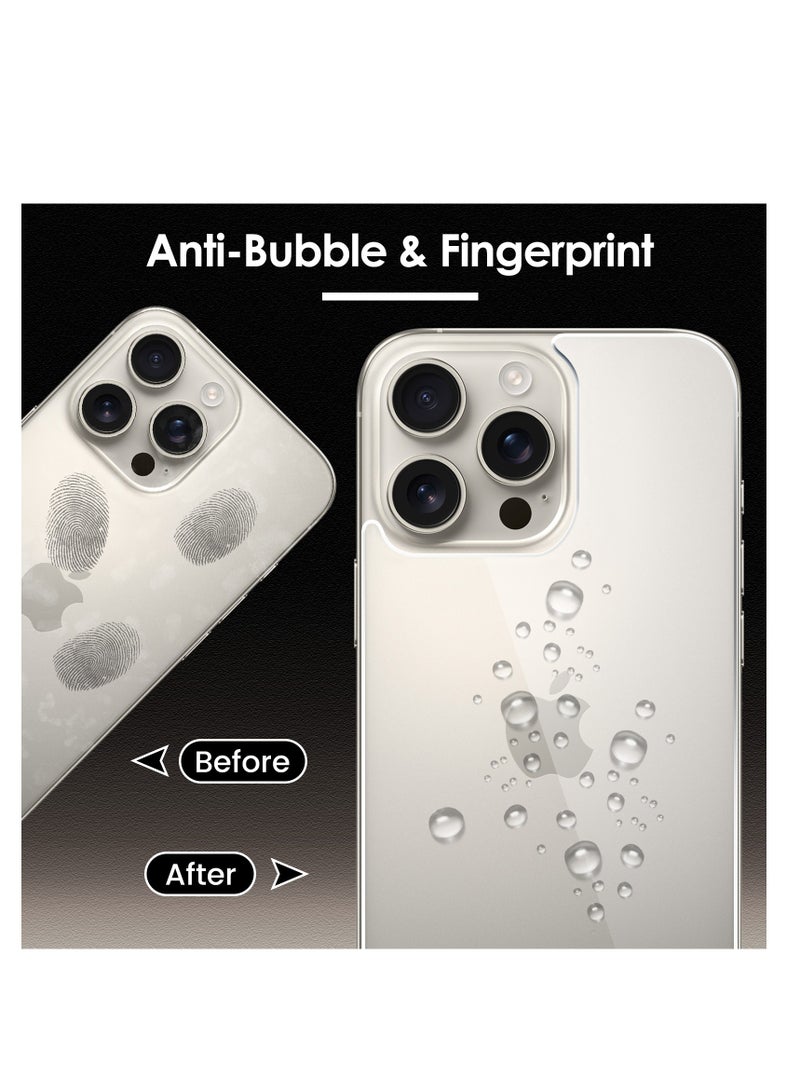 3 in 1 Screen Protector for iPhone 16 Pro, Front and Back Tempered Glass Screen Protector, Camera Lens Protector Ultra Thin Bubble Free(6.3 inch)  - Image 4