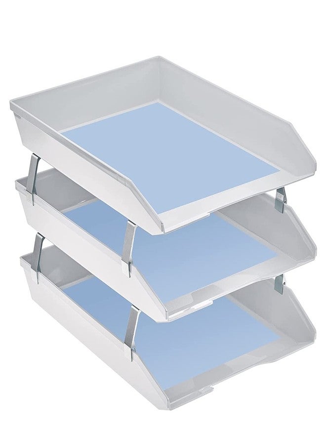 Acrimet Facility 3 Tier Letter Tray, Front Load, Letter Size/A4, Desktop File Organizer, Plastic (White Color) - Image 2