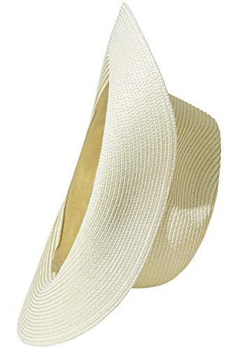 Lanzom Summer Beach Sun Hats for Men Women Foldable Travel Packable Staw Hat, Wide Brim Hat (Style B-Ivory White, Large Size:Fit for 23"-23.6") - Image 4