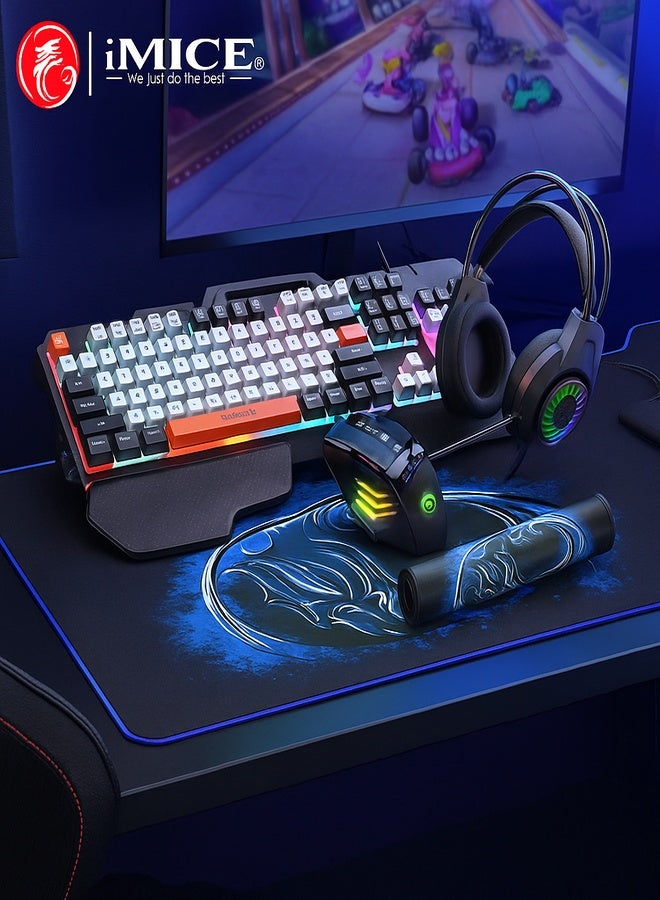iMice Gaming Combo Pack Ultimate 4-in-1 High-Performance – RGB Backlit Keyboard, Precision Mouse, Immersive Headset & Smooth Mousepad - Image 4