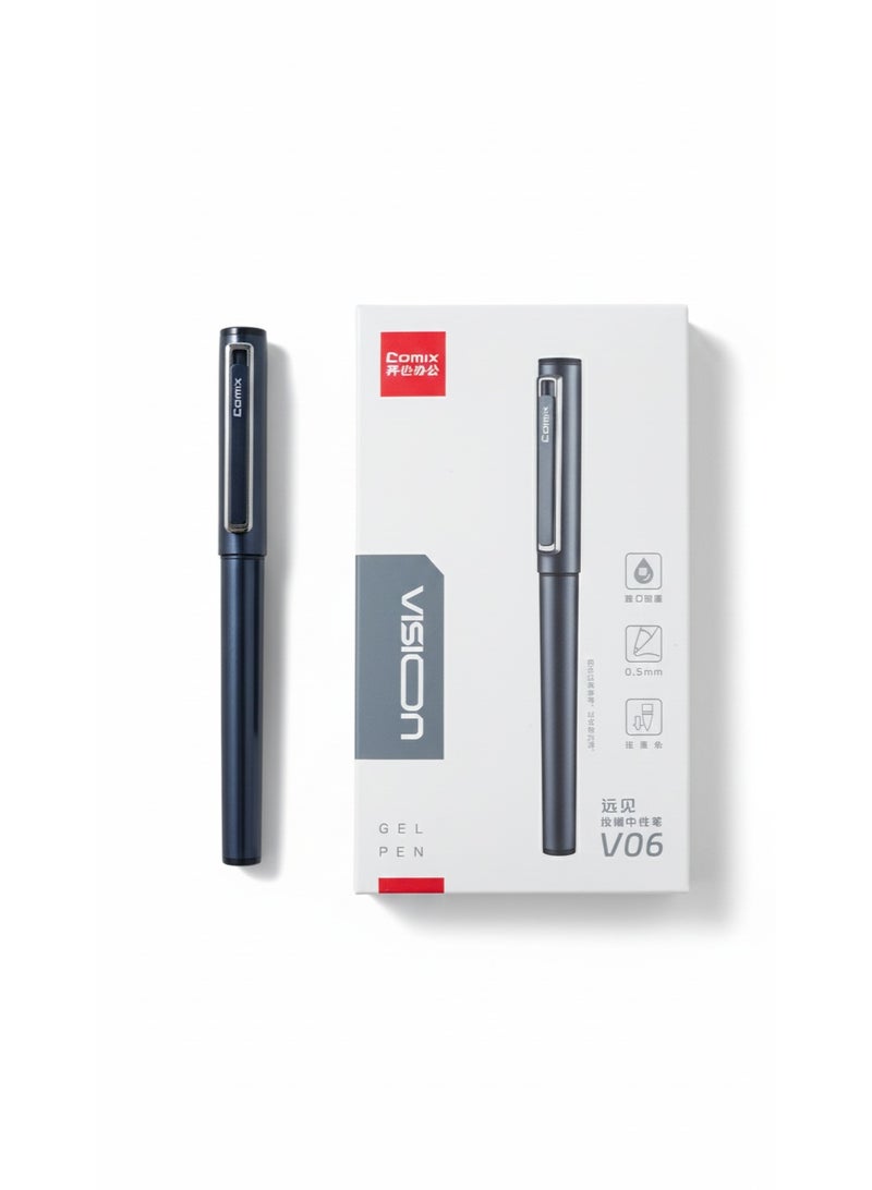 كوميكس - قلم جل 0.5مم ، اسود 12 حبة , V06 - Image 1