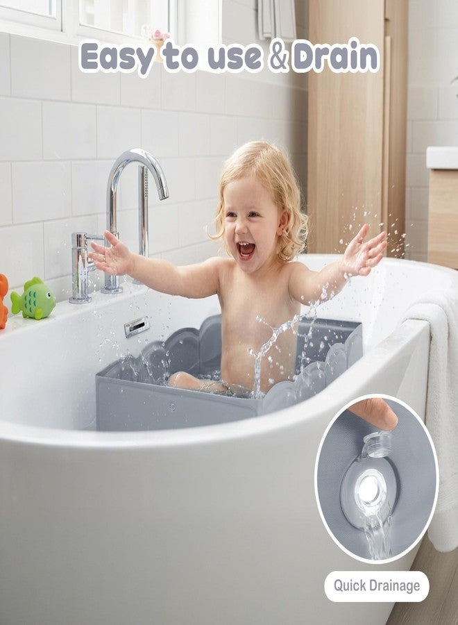 ICECTR Collapsible Baby Bathtub for Shower,Reinforced Structure Infant Foldable Bath Tub with Non-Slip Base,Portable Space-Saving Kids Bath Tub for 6M to 4Years,Suitable for Outdoor, Travel Use(Grey) - Image 4