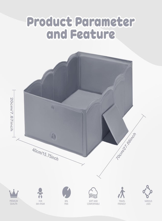 ICECTR Collapsible Baby Bathtub for Shower,Reinforced Structure Infant Foldable Bath Tub with Non-Slip Base,Portable Space-Saving Kids Bath Tub for 6M to 4Years,Suitable for Outdoor, Travel Use(Grey) - Image 5
