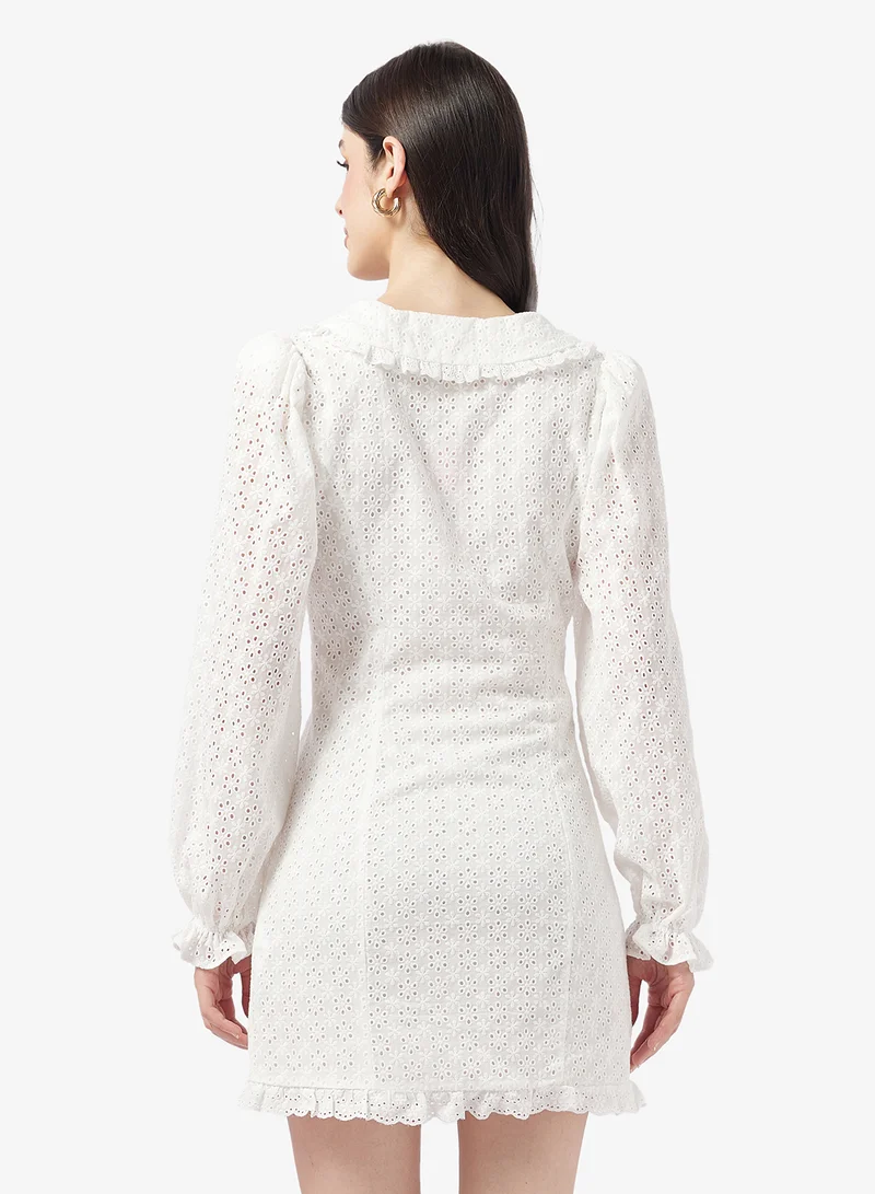 كولكتيف ذي لايبل فستان قصير بأكمام طويلة وأزرار