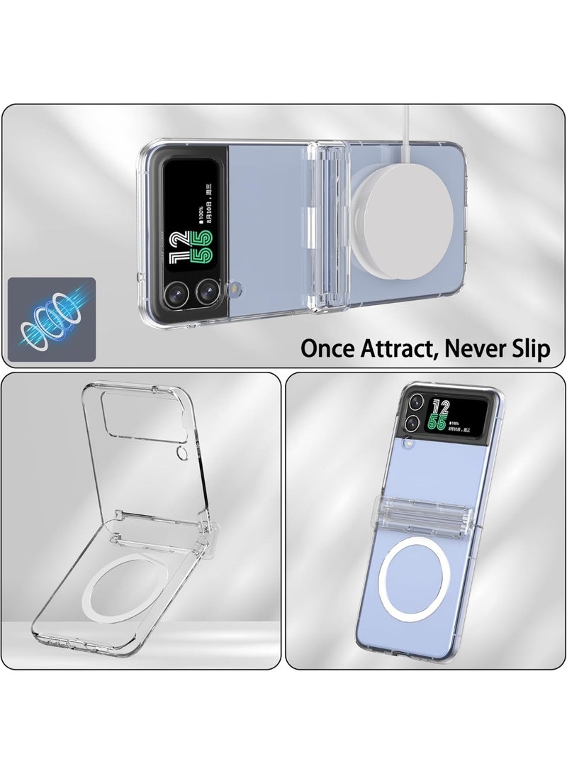 Magsafe Case for Samsung Galaxy Z Flip 4 Magsafe Clear Cover Magnetic Wireless Charging Support, Shockproof Protection, Scratch-Resistant for Samsung Galaxy Z Flip 4 - Clear - Image 5