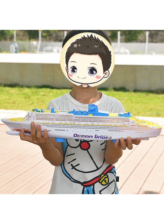 Large 49CM Electric Toy Boat Imitation Model Real Light Music Induction Universal Children's Cruise Ship Stall Supply Free Shipping-Color:49CM Ocean Cruise Ship (color Box Version Without Battery)  - Image 4