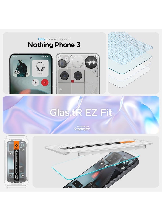 Spigen GLAStR EZ FIT Nothing Phone (3) Screen Protector [2 PACK] Premium Tempered Glass - Case Friendly - Image 2