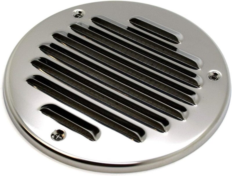 Generic SolaDirect Ø 100 mm / 4 in Stainless Steel Flat Round Air Vent Grille Metal Cover Circle Ducting Ventilation  - Image 1