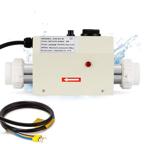 Mxmoonant Pool Heater 3KW 220 240V, Electric Hot Tub Heater Water Thermostat with Temperature Control Self Heating for 500 Gals Spa, Bathtub, Swimming Pool (Hardwired) - Image 1
