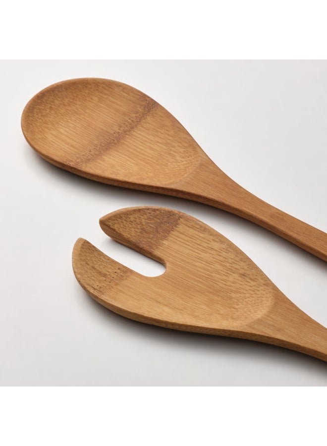 Salad Servers Set of 2, Bamboo Spoon and Fork, Wooden Salad Serving Utensils, Kitchen Serving Set - Image 5