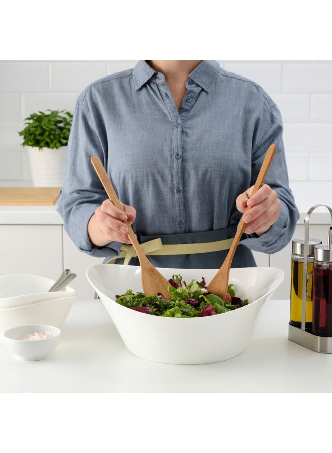 Salad Servers Set of 2, Bamboo Spoon and Fork, Wooden Salad Serving Utensils, Kitchen Serving Set - Image 4