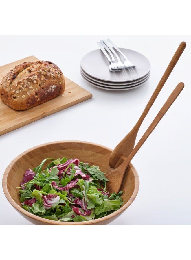 Salad Servers Set of 2, Bamboo Spoon and Fork, Wooden Salad Serving Utensils, Kitchen Serving Set - Image 2