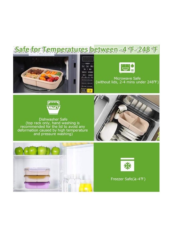 Jeopace صندوق بينتو من جيوبيس للكبار، حاوية غداء للأطفال، مكون من 3 أقسام، مصنوع من مواد آمنة للطعام، خالٍ من مادة BPA، مقاوم للتسرب - أخضر/بيج - Image 4