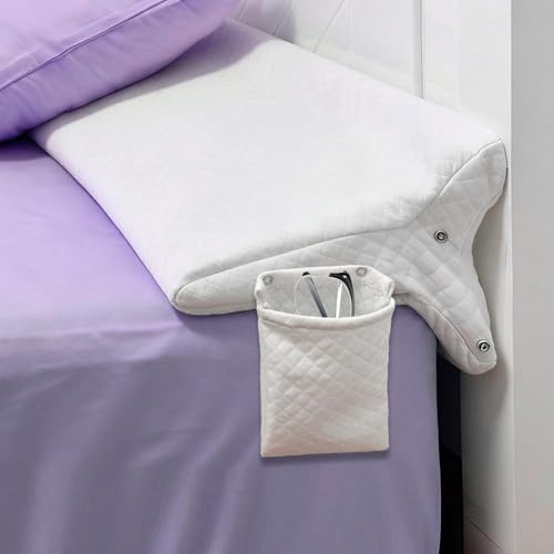 JZHLLA Triangle Bed Gap Filler Queen High Density Foam Headboard Gap Filler Pillow with 2 PCS Pockets and Removable Washable Cover, Prevent Items from Falling - Image 1
