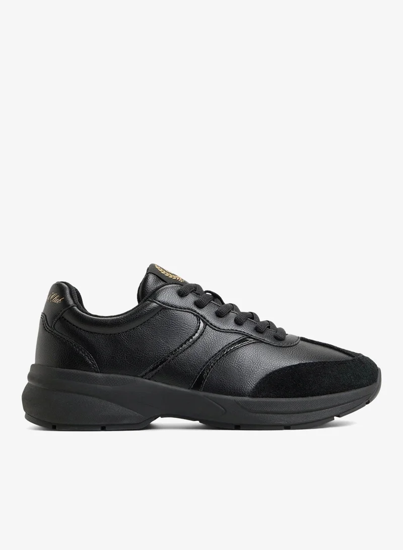 CLUBCHIC Textured Lace-Up Sneakers