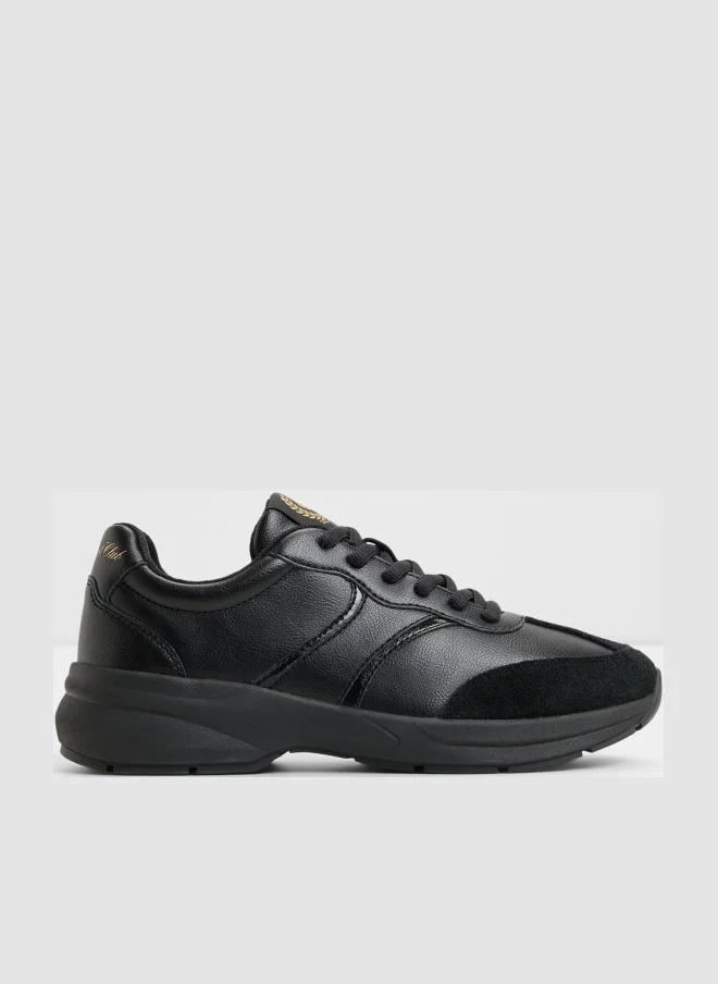 CLUBCHIC Textured Lace-Up Sneakers