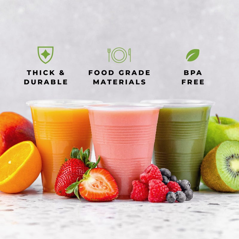 FRAMO 7 oz Clear Plastic Cups - Disposable Cups for Parties  Picnics  BBQ and Events Perfect for Cold Drinks Great Value for Home and Commercial Use Translucent Design (300) - Image 4