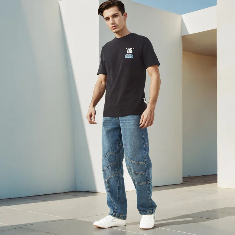 Lee Cooper Lee Cooper Panelled Relaxed Fit Jeans