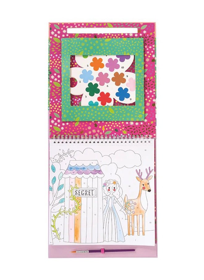 Floss & Rock - Kids Paint by Numbers Spiral Art Pad – 10 Pictures, 10 Paint Palettes, & A Brush | Fairy Tale Theme | Activity Book | Paint Book for Kids - Image 1