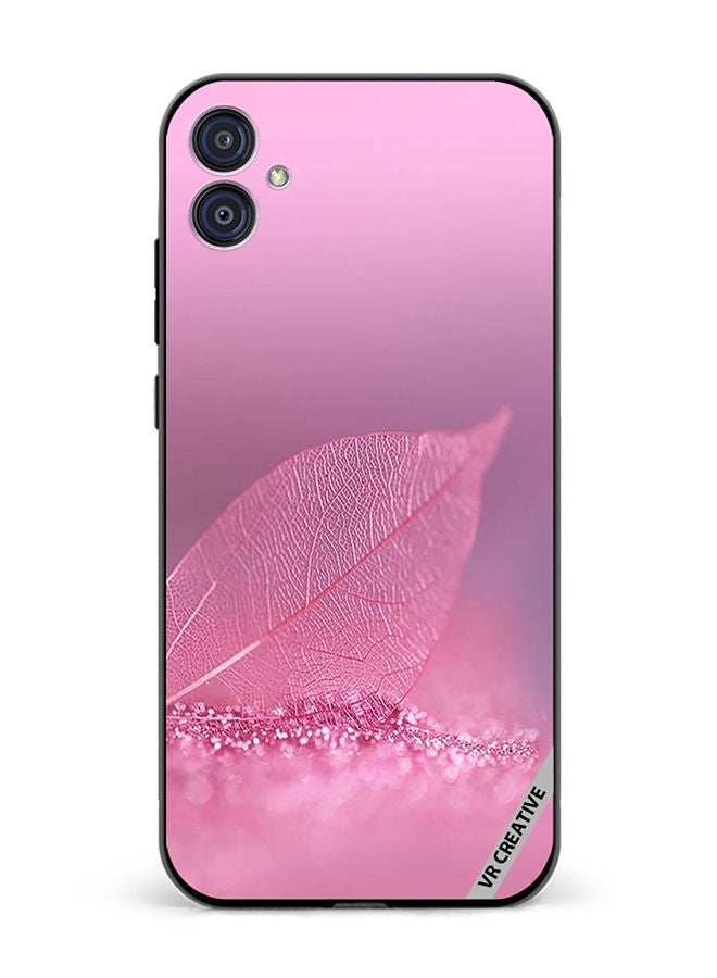 VR CREATIVE Protective Case Cover For Samsung Galaxy M04/F04 Pink Leaf Design Multicolour - Image 1