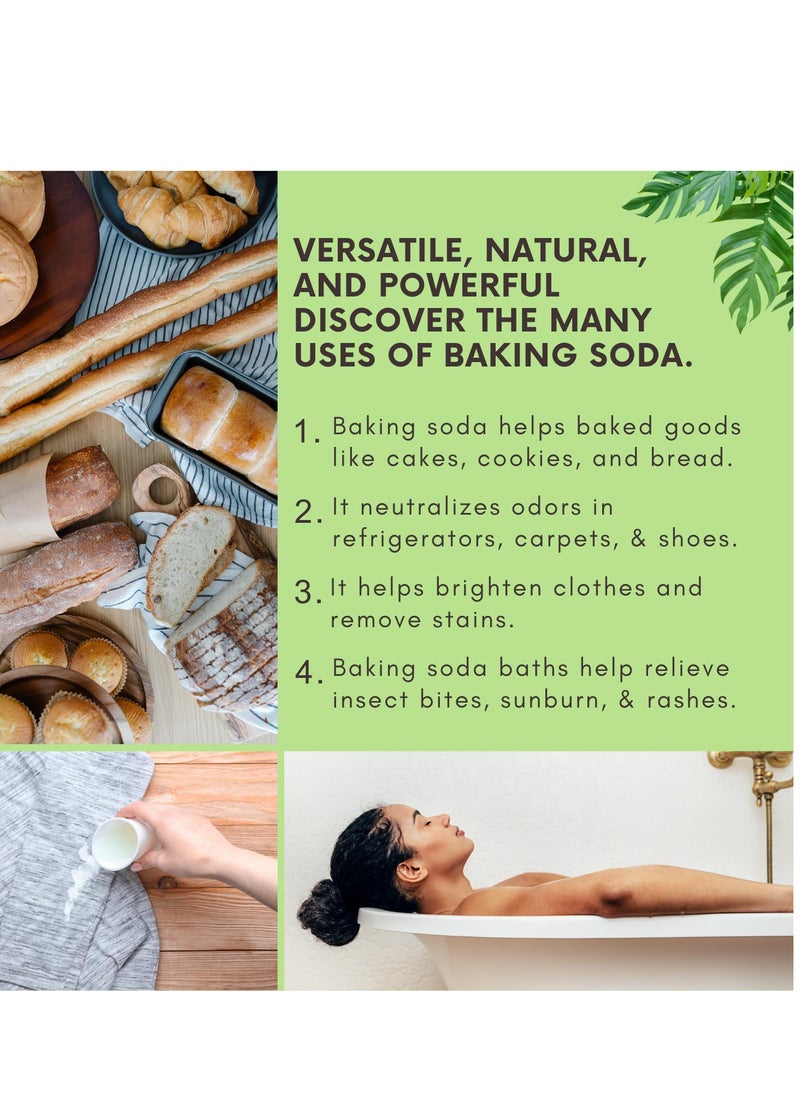 BLISS OF EARTH Bliss of Earth Baking Soda For Food & Cleaning Purpose 400gm Pure Sodium Bicarbonate for Baking Cleaning and Deodorizing Food Grade Non-GMO Eco Friendly  - Image 5