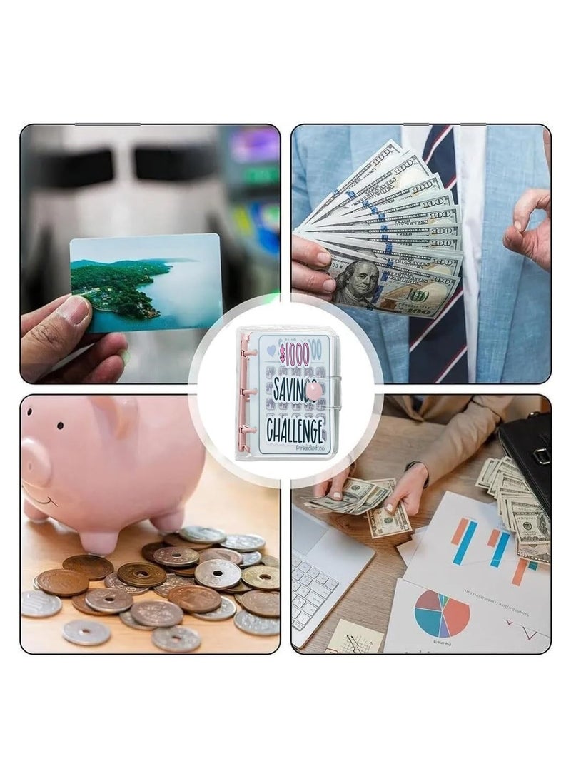 1000 Savings Challenge Binder with Envelopes, Reusable Budgeting Book, Mini Cash Envelope System for Savings Goals, Perfect Gift for Money Management (1 Pack) - Image 3