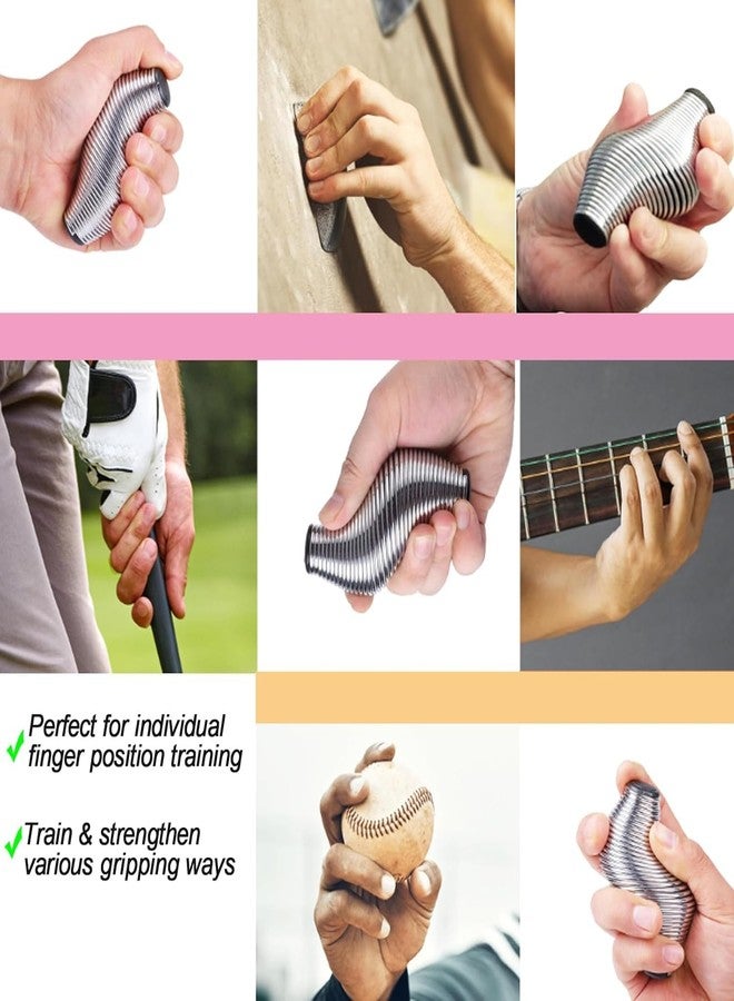 DROZIP Spring Grip Coil Ball, Handheld Fidget Toys for Adults, Help Relief Stress Anxiety Tension, Relieve Fatigue Relax Muscles Finger Strengthener Steel Exerciser Trainer (Silver) - Image 2