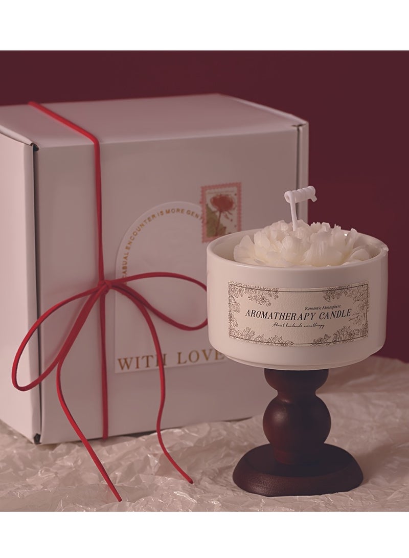 Luxurious Flower-Shaped Gardenia Candle, 5.3oz Soy Wax with Rose & Jasmine Aroma - Burns 150 Hours, Perfect for Valentine's Day, Birthdays, Weddings, Graduations, Christmas | Elegant Gift Box with "with Love" Stamp  - Image 2