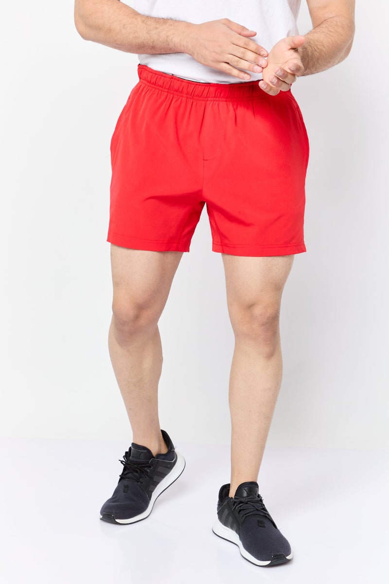 Mister Men 5 Inseam Sportswear Fit Training Shorts, Red - Image 1