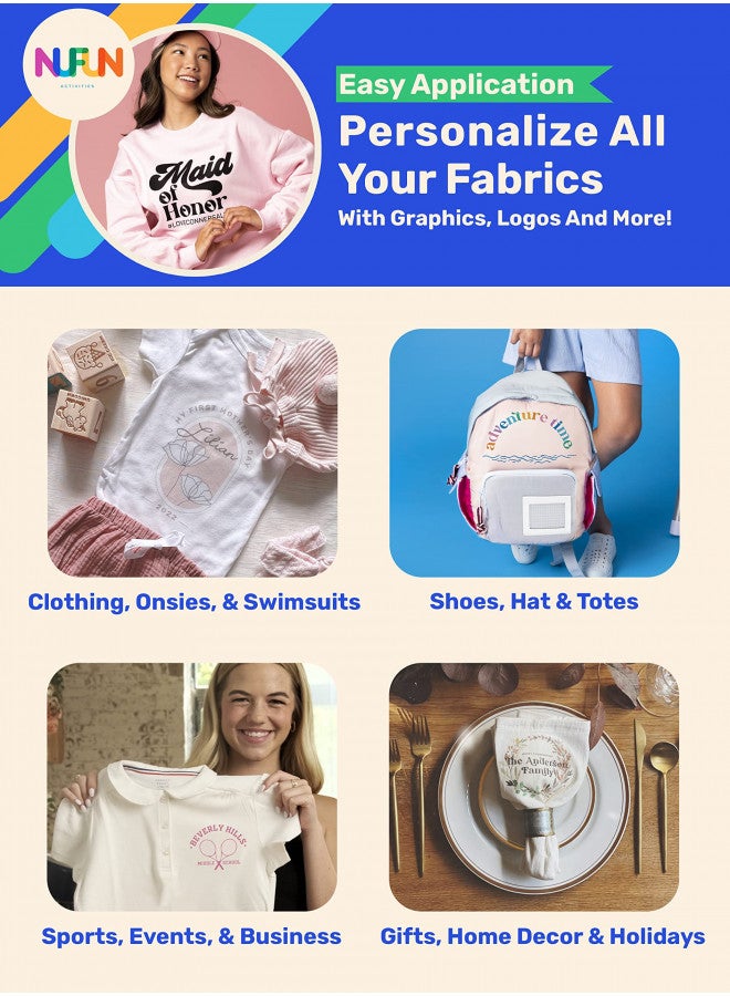 NuFun Activities ورق نقل حراري قابل للطباعة من NuFun للقمصان والأقمشة الخفيفة، 10 ورقات بحجم 8.5 × 11 بوصة، طويل الأمد، متين، جودة احترافية، سهل الاستخدام DIY، غير سام، مصنوع في الولايات المتحدة الأمريكية - Image 2