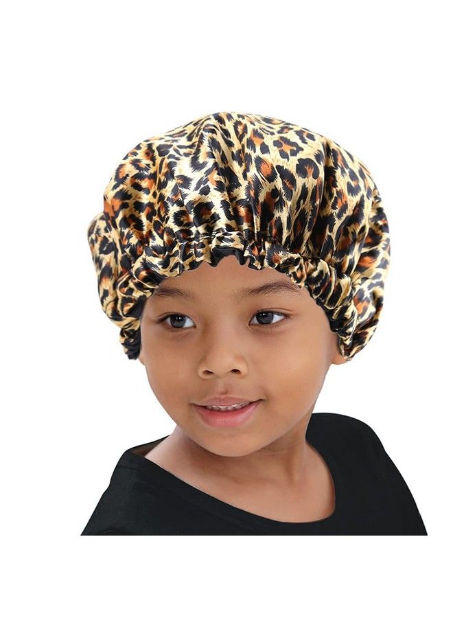 ELIHAIR Kids Satin Bonnets Sleeping Cap For Teens Toddler Child Baby Night Sleep Cap Adjustable Reversible Double Layer Leopard/Black - Image 5