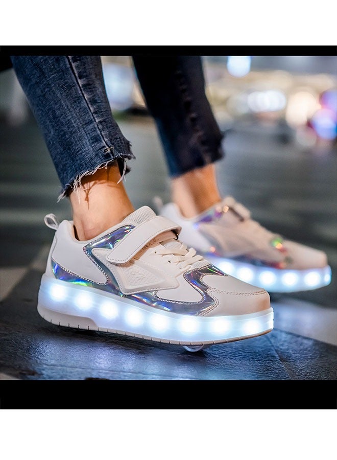 Beauenty LED Flash Light Sneaker Skate Shoes with Wheels USB Charging Roller Skates Shoes for Kids - Image 4