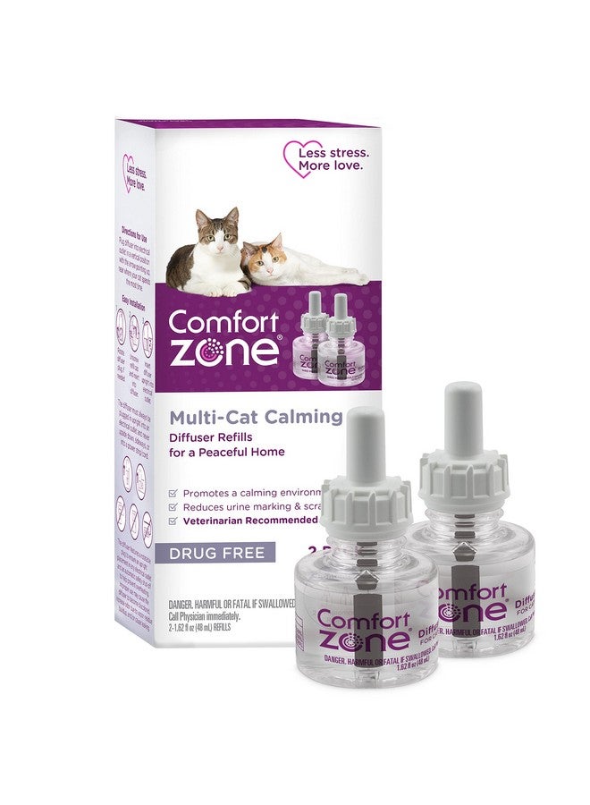 كومفورت زون عبوة إعادة تعبئة موزع الروائح المهدئة للقطط المتعددة من كومفورت زون: قطعتان - Image 1