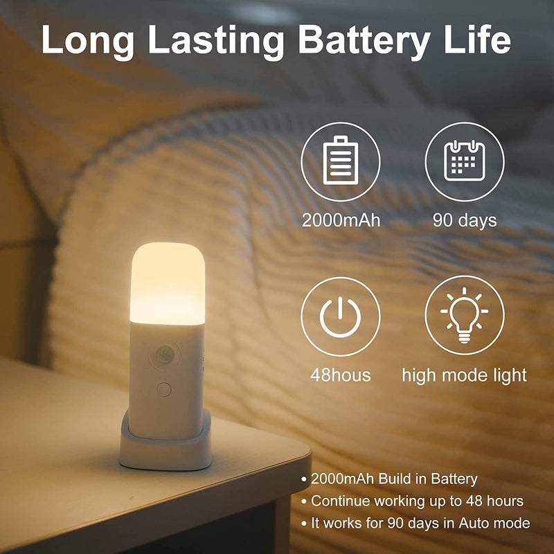 Infrared Motion Sensor LED Light: USB Rechargeable Adjustable Brightness Compact Night Light - Versatile Instant Illumination for Bedroom Hallway Hotel Residential Space - Image 3