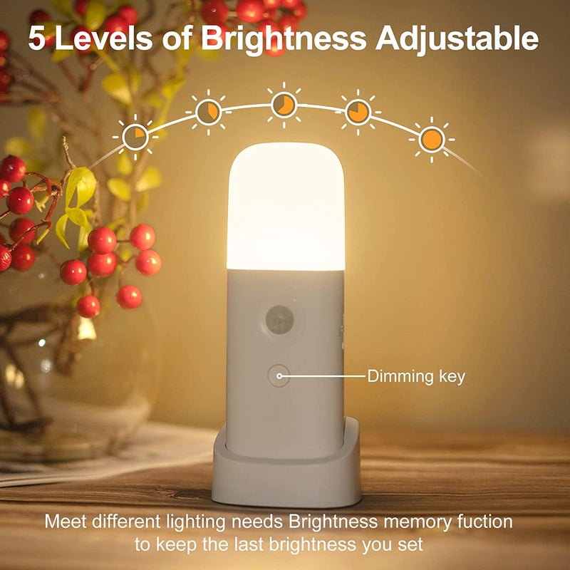 Infrared Motion Sensor LED Light: USB Rechargeable Adjustable Brightness Compact Night Light - Versatile Instant Illumination for Bedroom Hallway Hotel Residential Space - Image 2