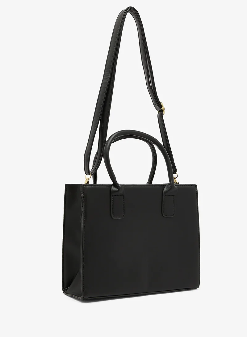 خزانة Black Satchel With Top Handle And Strap