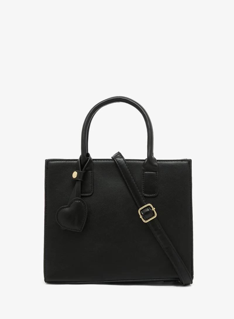 Khizana Black Satchel With Top Handle And Strap