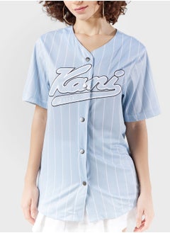 Karl Kani Varsity Pinstripe Baseball Shirt  - Image 3