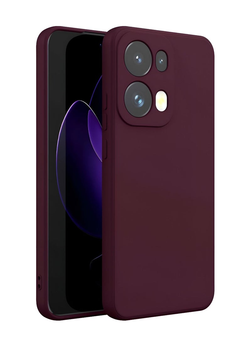 Wtech Oppo Reno13 Pro 5G 2024 Premium Soft Liquid Silicone Case Cover - Maroon - Image 1