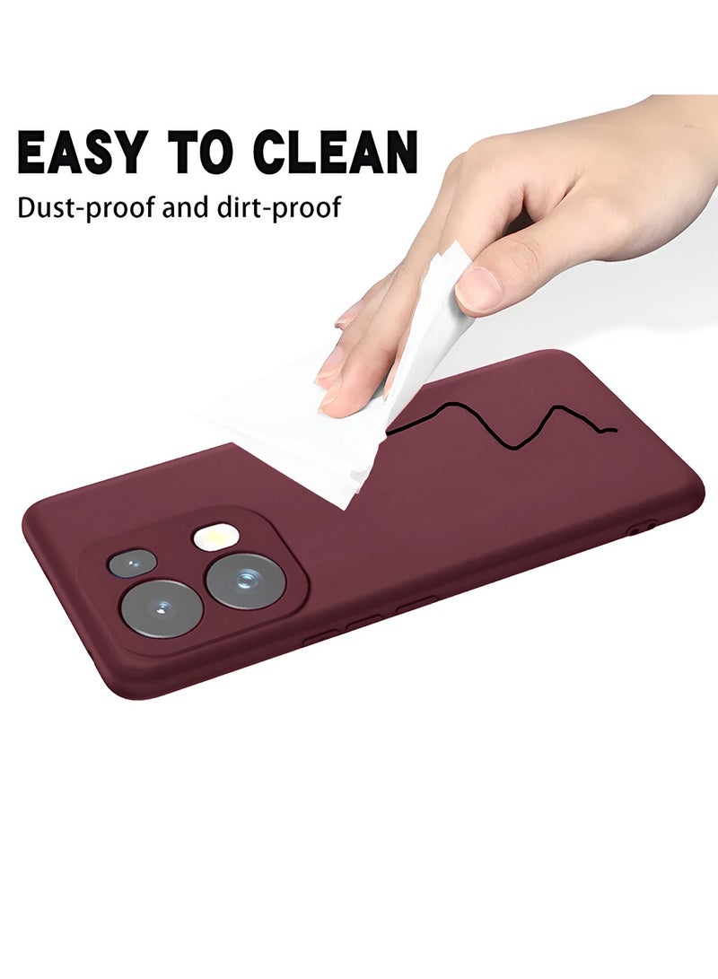 Wtech Oppo Reno13 Pro 5G 2024 Premium Soft Liquid Silicone Case Cover - Maroon - Image 5