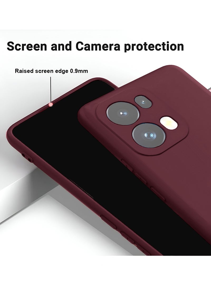 Wtech Oppo Reno13 Pro 5G 2024 Premium Soft Liquid Silicone Case Cover - Maroon - Image 3