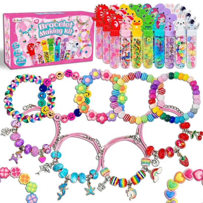 leitait 24 Pack Bracelet WandsCharm Bracelet Jewelry Making KitArts Crafts for KidsUnicorn Party Favors SuppliesGoodie Bags StuffersClassroom PrizesBirthday Gifts for Girls Ages 48 Years Old - Image 2