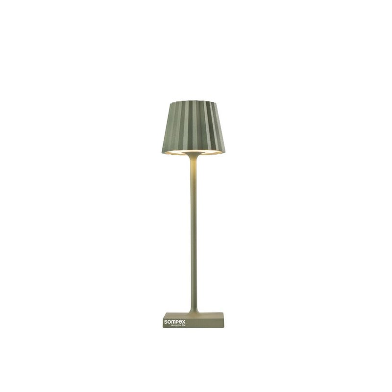 Sompex Troll Nano Table Lamp (Matte finish) | Indoor & Outdoor | 2 light colours | Stepless touch dimmer | 1.6W LED Battery Operated | Aluminium | 54 (splash and dust proof) 10 x 21 cm - Olive Green - Image 1