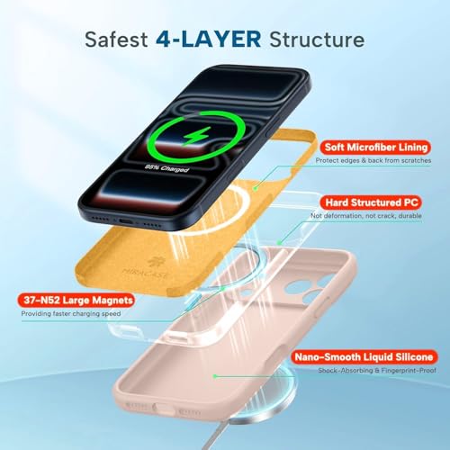 mobistyle Magnetic Silicone Back Cover for iPhone 17 Pro 6.3-Inch, Compatible with Mag-Safe, Silky Soft Touch, Shock Absorbing Phone Cover Case with Camera Lens Protection (Pink) - Image 4