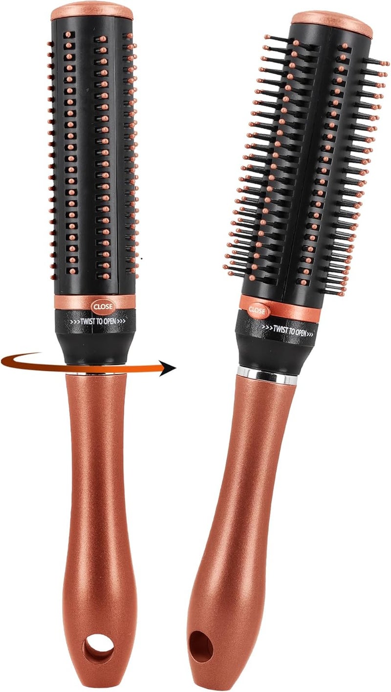 Retractable Bristle Detangling Hair Brush TravelFriendly Compact TangleFree Design Easy Hair Removal Versatile for All Hair Types Brown