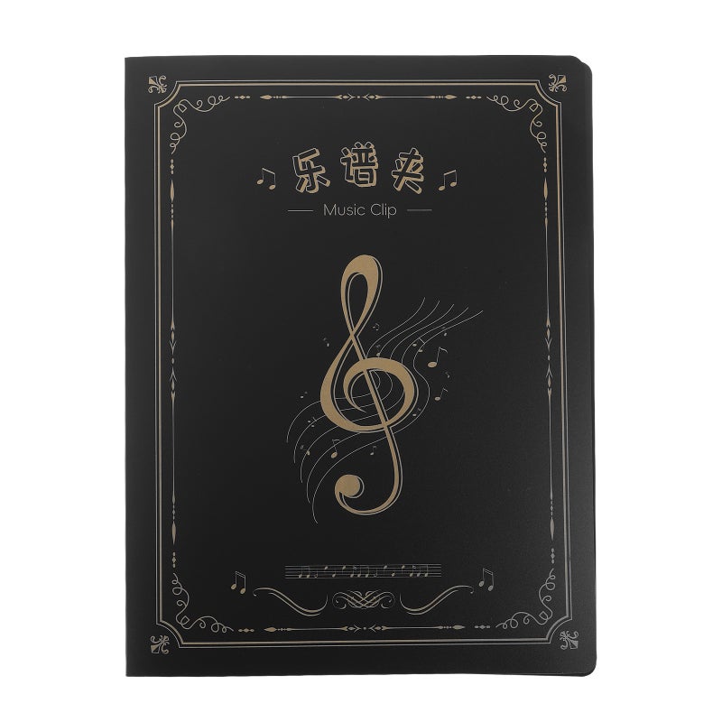 Detachable Fold Sheet Music Folder Black for Trumpet with Double Sided Storage and Sturdy Clip - Image 1